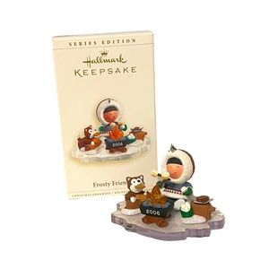 Hallmark Keepsake Christmas Ornament Frosty‎ Friends 2006 Eskimo, Dog & Campfire